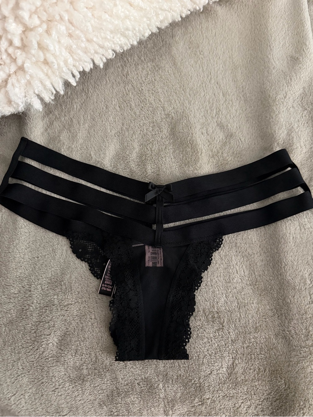 Victoria's Secret Black strappy sheer panty